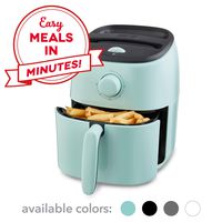 Dash DCAF200GBAQ02 Tasti Crisp Electric Air Fryer + Oven Cooker with Temperature Control, Non Stick Fry Basket, Recipe Guide + Auto Shut Off Feature, 2.6Qt, Aqua