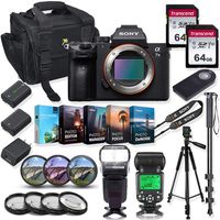 Sony Alpha a7 III Mirrorless Digital Camera (Body Only) USA Kit + Prime TTL Accessory Bundle with 128GB Memory & Photo/Video Editing Software