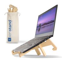 Deluxe Laptop Stand for Desk, Foldable + Adjustable Lap Top Computer & Notebook Stand for Healthy Posture, 3 Height Options for Table, Ventilated All Wood Ergonomic Design, Proudly Made in The USA