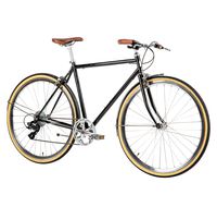 Populo Bikes Legend 8-Speed Classic All City Bike Steel Urban City Commuter Bicycle, Black, 49cm/Small