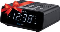 Emerson SmartSet Alarm Clock Radio with AM/FM Radio, Dimmer, Sleep Time and .9" White LED Display, ER100101