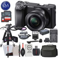 Sony Alpha a6400 Mirrorless Digital Camera w/ 16-50mm Lens (Black) and Striker Deluxe Bundle