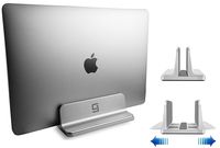 Adjustable Laptop Stand Dock | Compatible with All Laptops | Vertical Modern Aluminum Custom Fit Desktop Space-Saving & Portable (Silver)