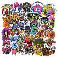 Laptop Stickers, Computer Stickers for Laptop Water Bottles Hydro flask Car Bumper Skateboard Guitar Bike Luggage Waterproof Vinyl Decals Cool Graffiti Stickers Pack (50 Pcs Horror Series A Stickers)