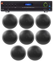 JBL VMA1120 Commercial/Restaurant 120W 70v Amplifier+(8) JBL Black 6.5" Speakers