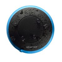Boompods Aquapod Waterproof Bluetooth Speaker (Blue) - Big Bass - 5 Hour Recharable Battery - Includes Suction Cup, Karabiner, Lanyard & Bike Mount