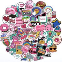 Cute Girl Laptop Stickers, Cartoon Waterproof Vinyl Sticker for Water Bottle Computer Notebook Car Skateboard Motorcycle Bicycle Luggage Guitar Bike Decal 60 Pack (Style - A)