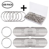 Binder Rings, E-BAYKER 100pcs 1 Inch Loose Leaf Binder Rings, Book Rings, Nickel Plated Steel Metal Key Rings for School,Classroom,Office