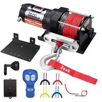 ZEAK 3500 lb. Advanced 12V DC Electric Winch, Off Road Waterproof, Synthetic Rope, Mount, for Sports car, ATV