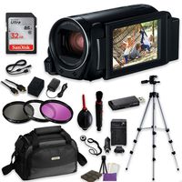 Canon VIXIA HF R800 Camcorder (Black) Video Professional Bundle with Sandisk 32 GB SD Memory Card + Filters + Canon Case + Accessory Bundle
