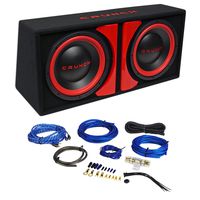 Crunch CR-212A 1000w Dual 12" Powered Loaded Subwoofers In Enclosure + Wire Kit
