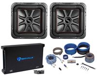 (2) KICKER 45L7R102 10" 2000w L7R Solo-Baric Subwoofers+Mono Amplifier+Amp Kit