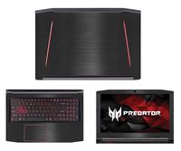 decalrus - Protective Decal for Acer Predator Helios 300 G3-571 (15.6" Screen) Laptop Black Texture Brushed Aluminum Skin case Cover wrap BAPredatorHelios300_G3-571Back