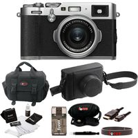 Fujifilm X100F Silver Digital Camera w/ Fuji Black Leather Case