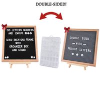 Felt Letter Board with Letters | 12x12" Double-Sided Felt Board Letterboard | 510 PRE-Cut Letter Board Letters | Letter Boards, Felt Boards with Letters, Word Board, Changeable Letter Boards