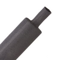 H2F1.58BK 2-1 Woven Fabric Heatshrink Tubing 1.575" Black 3 ft piece