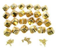 24pcs. Heavy Duty Square Brass-plated Box Corners with Mounting Screws