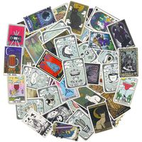 50pcs Cute Tarot Laptop Stickers for Girl&Teen, Cool Vinyl Decal for Water Bottle Guita Phone Computer Travel Case