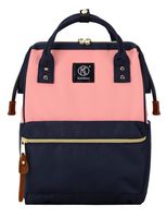 Kah&Kee Polyester Travel Backpack Functional Anti-theft School Laptop for Women Men (Pink Navy, Small)
