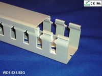1.5x1.5 Inch, 2m Open Slot Wiring Duct/Cable Raceway with Cover, UL/CE Listed - Gray