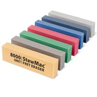 StewMac Fret Erasers, Abrasive Rubber Blocks for Polishing Fretwire and Other Metal, Set of 7 Grits