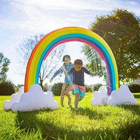 Rainbow Sprinkler Outdoor Inflatable Pools Summer Fun Outside Backyard Family Water/Birthday Party Toy for Children Infants Toddlers,Boys, Girls and Big Kids