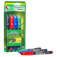 TICONDEROGA RediMark Plus Low Odor Permanent Markers, Chisel Tip, Set of 4 Markers, Red/Black/Green/Blue (95040)