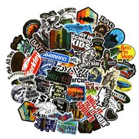 50PCS Fly Fishing Stickers Go Fishing Waterproof Laptop Stickers Car Bicycle Suitcase Computer Water Bottle Mobile Phone Stickers Water Resistant Decals (Fishing)