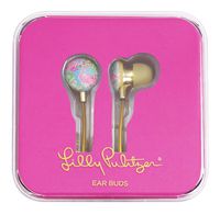 Lilly Pulitzer Earbuds with Silicone Tips and Volume Control, Floridita