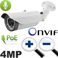 USG Business Grade 4MP Ultra HD IP PoE Bullet Security Camera : 2.8-12mm Vari-Focal Lens : Power Over Ethernet : ONVIF : Vandal + Weatherproof Rated : 42x IR LEDs : Phone App