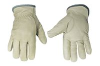 G & F 2012L-3 Cold Weather Premium Genuine Grain Pig Skin Leather Gloves with Red Fleece Lining (3 Pair), Winter Work Gloves, Driving Gloves, Men's Large