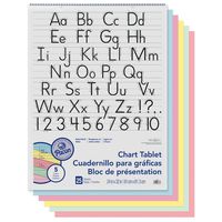 Pacon PAC74733 Chart Tablet, Manuscript Cover, Assorted 5 Colors Inside, 1-1/2" Ruled, 24" x 32", 25 Sheets