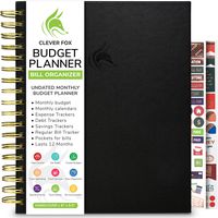 Clever Fox Budget Planner & Monthly Bill Organizer with Pockets. Expense Tracker Notebook, Budgeting Journal and Financial Planner Budget Book to Control Your Money. Large Size (8" x 9.5") - Black