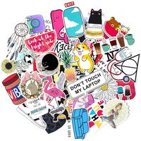 Stickers for Water Bottles Big 50-Pack Cute,Waterproof,Aesthetic,Trendy Stickers for Teens,Girls Perfect for Hydro Flask,Laptop,Phone,Travel Extra Durable 100% Vinyl
