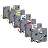 PTD210 Tape TZe131 TZe231 TZe431 TZe531 TZe631 TZe731 P Touch Label Tape 12mm 0.47 Laminated Tape Compatible P-Touch PTH110 PTH100 PTD210 PTD200 PTD400AD PTD600 Label Maker (6 Pack Combo Set)