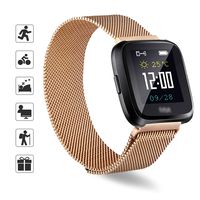 TOMALL Replacement Bands Compatible for Fitbit Versa/Versa 2,Stainless Steel Metal Wristband for Women Men