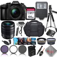 Panasonic Lumix DMC-G85 4K Wi-Fi Digital Camera with 12-60mm Lens + 64GB Transcend Memory Card + 3 Piece Filter Kit + Padded Case + 50 inch Tripod and More...