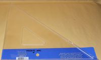 Pacific Arc Clear Acrylic Professional Triangle - 2045C-8" - 45/45/90 Degree - Plain Edge