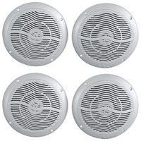 (4) Rockville RMC65S 6.5" 1200 Watt Waterproof Marine Boat Speakers 2-Way Silver
