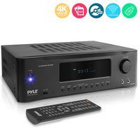 5.2-Channel Hi-Fi Bluetooth Stereo Amplifier - 1000 Watt AV Home Speaker Subwoofer Sound Receiver W/Radio, USB, RCA, HDMI, Mic in, Wireless Streaming, Supports 4K UHD TV, 3D, Blu-Ray - Pyle PT694BT
