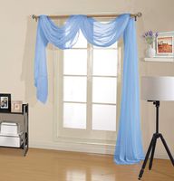 Decotex Premium Quality Sheer Voile Scarf Valance for Home & Event Designs (37" X 216", Light Blue)