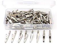 iExcell 100 Pcs 2"/51mm Steel Alligator Clips Crocodile Clamps,Silver Tone Nickel Plated, Come in a Plastic Case