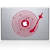 The Decal Guru 2065-MAC-11A-DR Record Universe Decal Vinyl Sticker, Red, 11\" MacBook Air