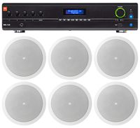 JBL VMA1120 Commercial/Restaurant 120W 70v Amplifier+(6) JBL White 6.5" Speakers