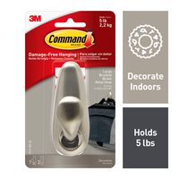 Command Metal Hook, Decorate Damage-Free, Indoor Use (FC13-BN-ES)
