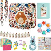 Flylther Compatible Mini 8 9 Camera 8-in-1 Accessories Bundles Set for Fujifilm Instax Mini 8 9 Instant Film Camera(Case,Albums,Frames,Film Stickers,Colored Filters,Selfie Lens) - Bear