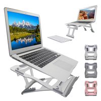 Muse Aluminum Transformable Laptop Stand, Convertible Laptop Riser Ventilated Notebook Holder Stand Compatible with MacBook Air/Pro Dell XPS HP Lenovo etc. for 10-17"Laptop Computer (Silver)