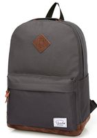Vaschy School Backpack for College Students Casual Daypack with Padded 15 inch Laptop Compartment Dark Gray