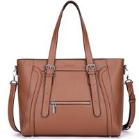 WESTBRONCO Laptop Bag for Women Briefcase Faux Leather 15.6 Inch Shoulder Bag Large Work Tote Bag