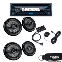 Sony DSX-M55BT Bluetooth Marine Receiver with Two Pairs of XS-MP1611B Black 6.5" Speakers and Sirius XM Tuner Bundle